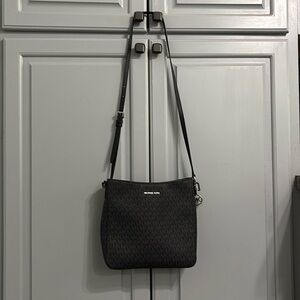 Michael Kors Black Messenger Bag with Textured Finish
